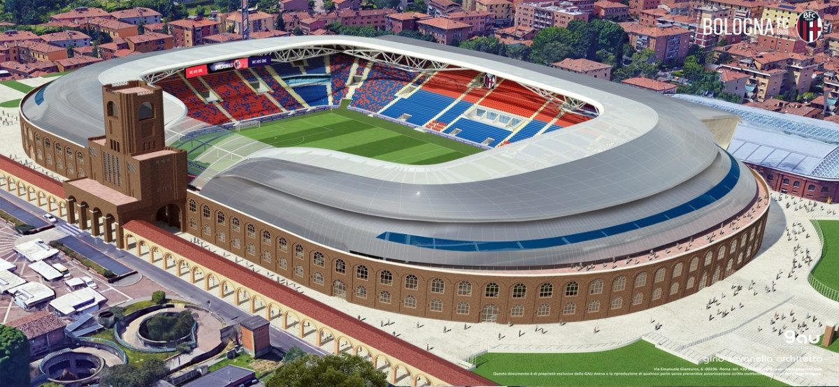 Le stade RenatoDall’Ara de Bologne pinte de foot